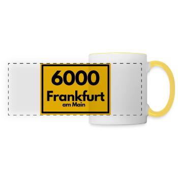 ANCIEN CODE POSTAL RETRO 6000 FRANCFORT-SUR-LE-LE-MAIN - Mug panoramique contrasté et blanc - blanc/jaune - Devant