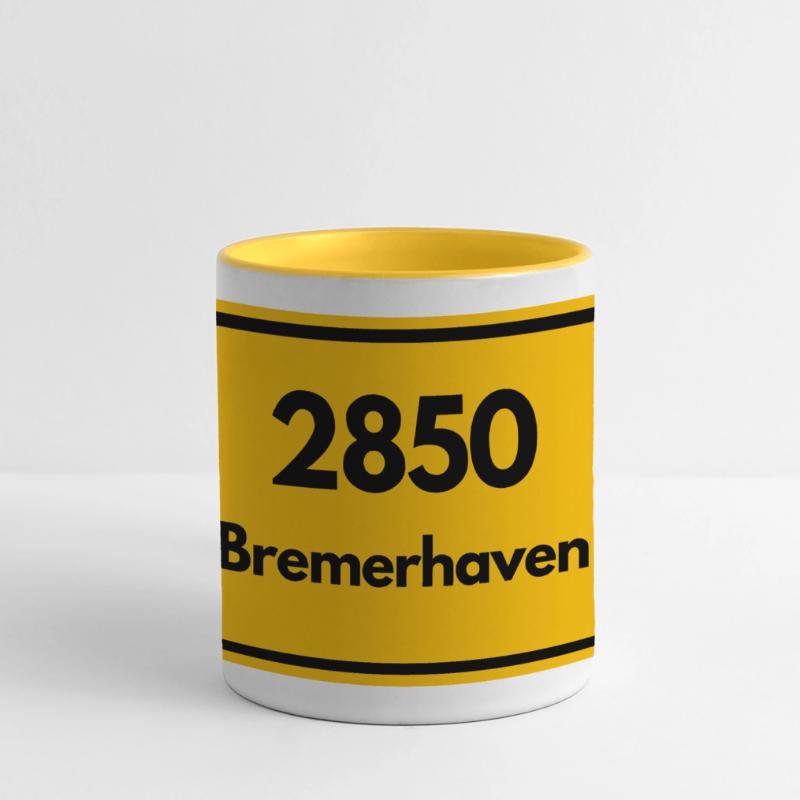 OLD POSTCODE POSTCODE RETRO 2850 BREMERHAVEN HAFEN Panoramic Mug