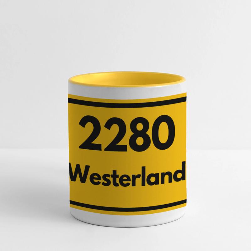 OLD POSTCODE POSTCODE RETRO 2280 WESTERLAND – SYLT Panoramic Mug