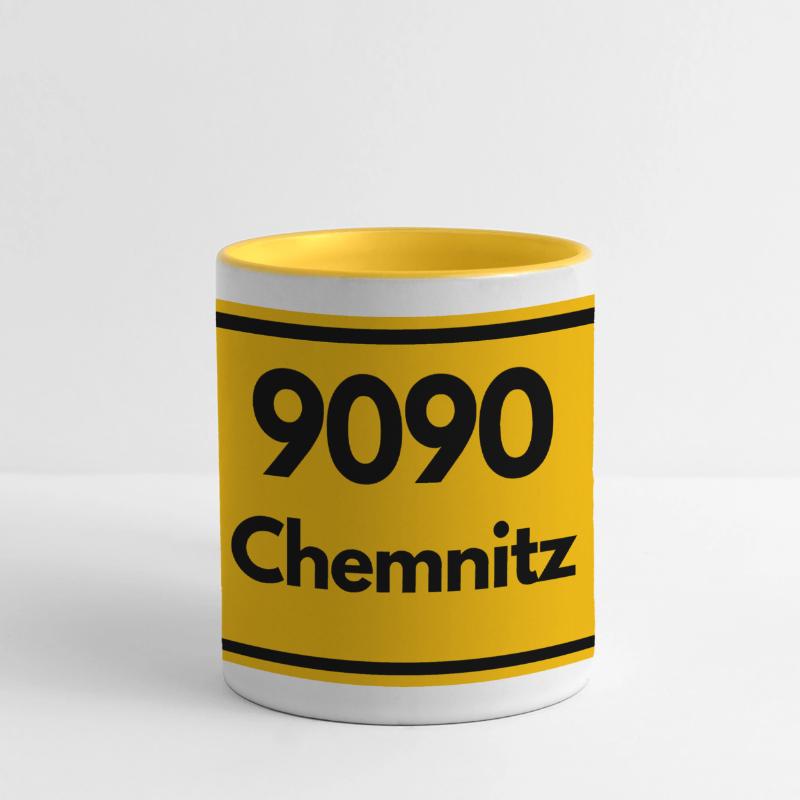 ANCIEN CODE POSTAL 9090 SAXE CODE POSTAL DE CHEMNITZ Mug panoramique contrasté et blanc