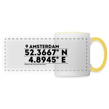 Amsterdam: City of Canals & Culture - Panoramic Mug - white/yellow - Front