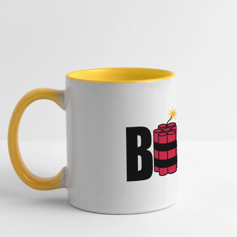 boom lit tnt dynamite explode explosion Panoramic Mug