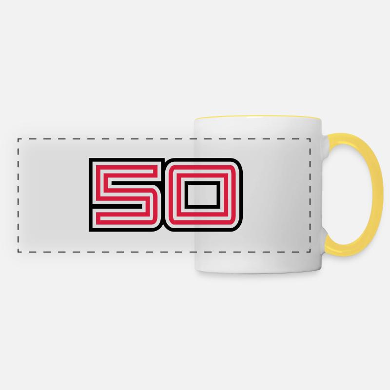 50_style_design - Panoramatasse - Weiß/Gelb
