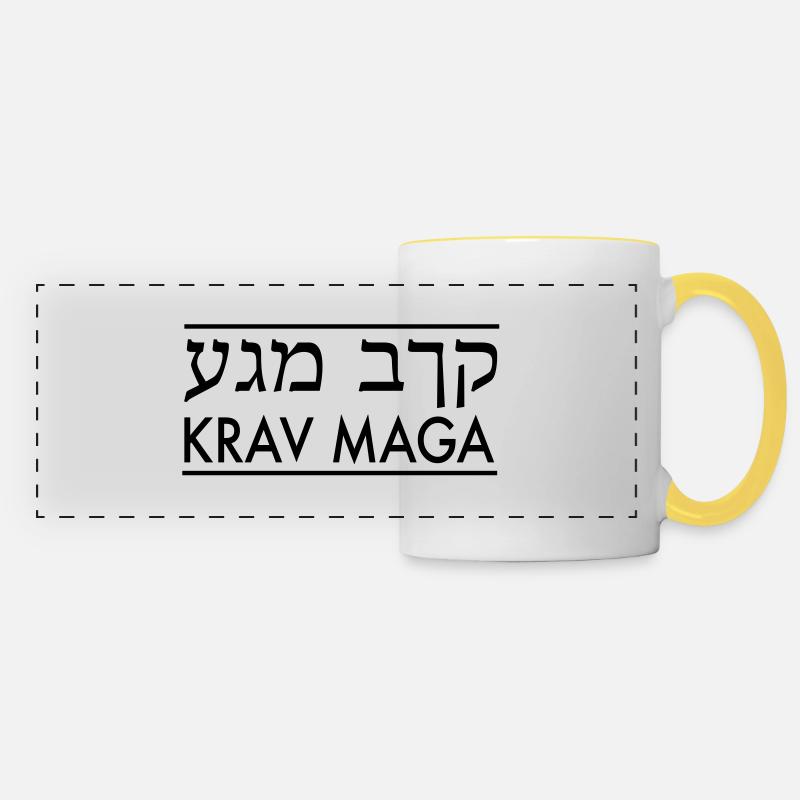 krav maga - Panoramic Mug - white/yellow