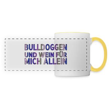 weinkenner bullterrier aqua igittigitt geburtstag - Panoramatasse - Weiß/Gelb - Vorne