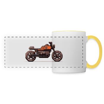 Motorrad fürs Straßenrennen gebaut als Racer - Panoramatasse - Weiß/Gelb - Vorne