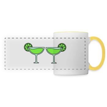 Cocktails - Mug panoramique contrasté et blanc - blanc/jaune - Devant