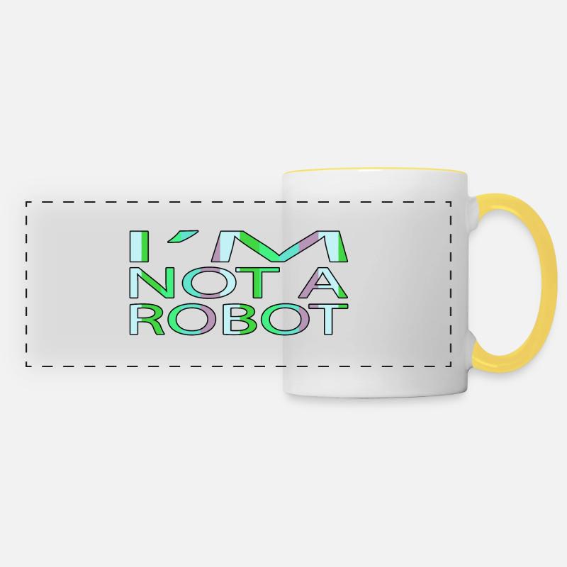 engineer family robotics engineer automation gift - Panoramatasse - Weiß/Gelb