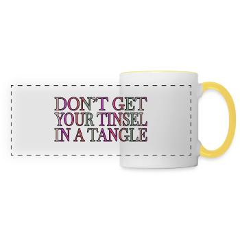cadeau de Noël d’anniversaire blagues dork de Noël - Mug panoramique contrasté et blanc - blanc/jaune - Devant