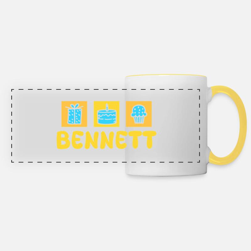 Bennett - Mug panoramique contrasté et blanc - blanc/jaune