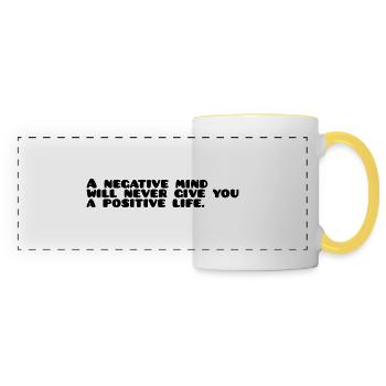 Motivational saying English - Panoramic Mug - white/yellow - Front
