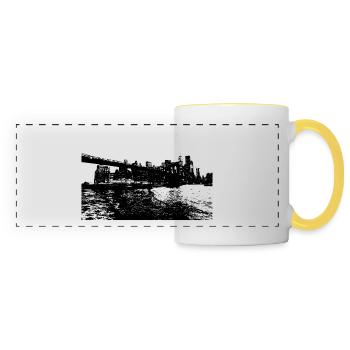 new york city skyline w brooklyn bridge - Panoramatasse - Weiß/Gelb - Vorne
