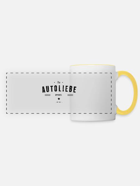 Autoliebe Apparel - Panoramatasse - Weiß/Gelb