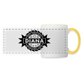 DIANA star original 1c - Mug panoramique contrasté et blanc - blanc/jaune - Devant