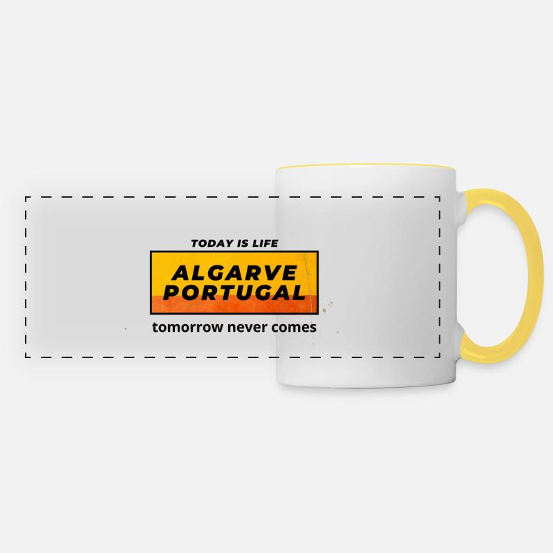 Algarve Portugal - Panoramic Mug - white/yellow