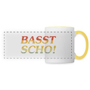 Basst Scho! - Panoramatasse - Weiß/Gelb - Vorne