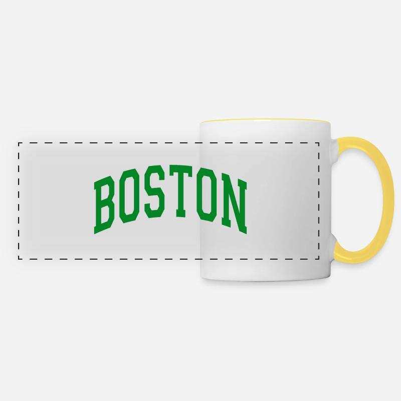 BOSTON - Mug panoramique contrasté et blanc - blanc/jaune