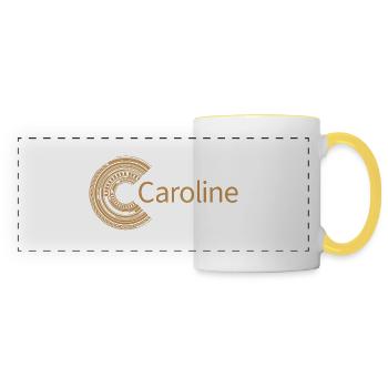 Für Caroline - Panoramatasse - Weiß/Gelb - Vorne