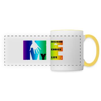 Manifesto of Me: Choice, Decision, Life - Panoramic Mug - white/yellow - Front