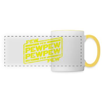 Pew Pew Pew - Panoramatasse - Weiß/Gelb - Vorne