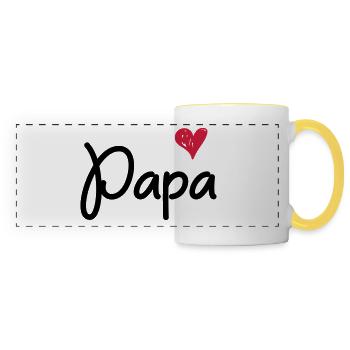 Papa - Für den Papa - Panoramatasse - Weiß/Gelb - Vorne