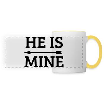 he is mine - Panoramic Mug - white/yellow - Front