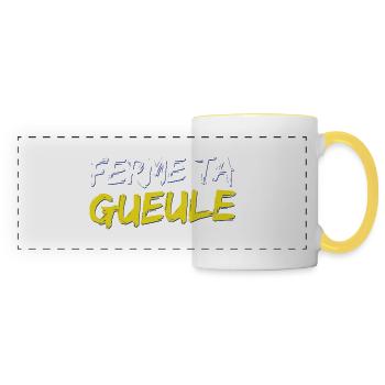Ferme ta gueule - Mug panoramique contrasté et blanc - blanc/jaune - Devant