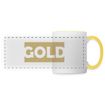 De l'or - Mug panoramique contrasté et blanc - blanc/jaune - Devant