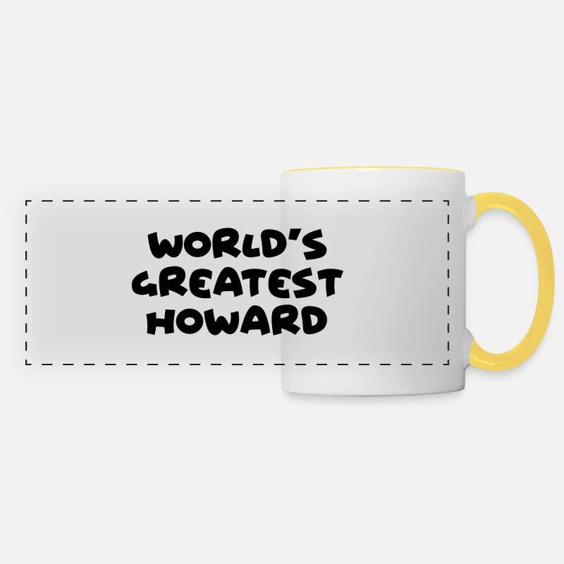worlds greatest howard name - Panoramic Mug - white/yellow