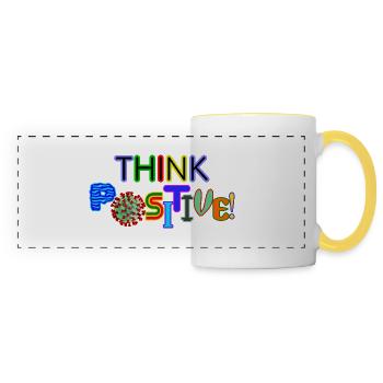 Think positive! - Panoramatasse - Weiß/Gelb - Vorne