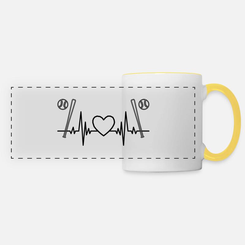 Baseball Lover Gift Baseball Baseball Game - Panoramic Mug - white/yellow