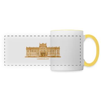 Château de Ludwigslust Mecklembourg-Poméranie-Occidentale - Mug panoramique contrasté et blanc - blanc/jaune - Devant