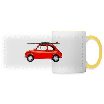 The Italian Surfer - Mug panoramique contrasté et blanc - blanc/jaune - Devant
