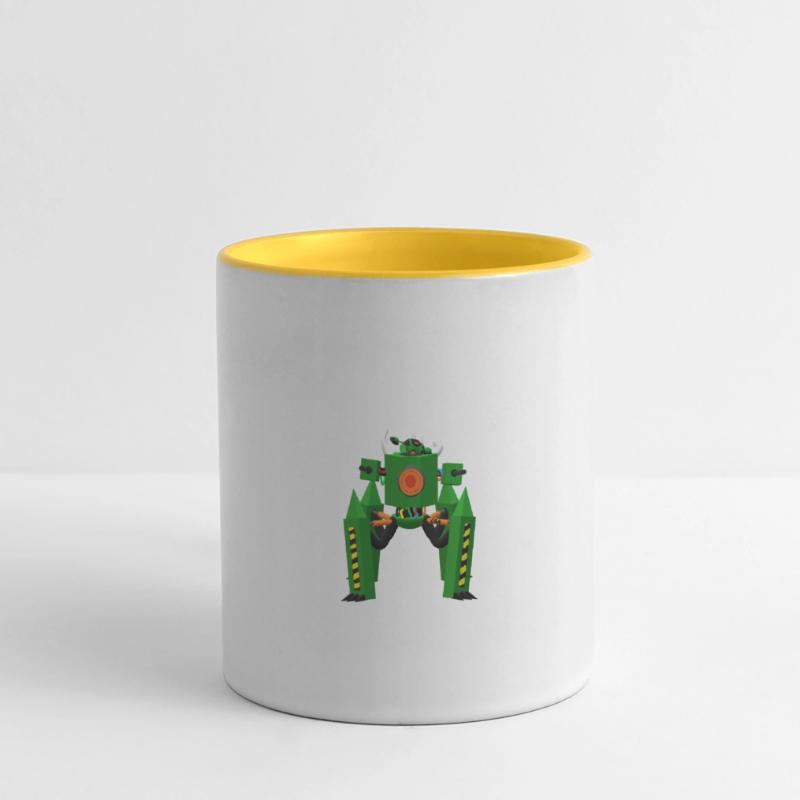Bot de commande vert Mug panoramique contrasté et blanc