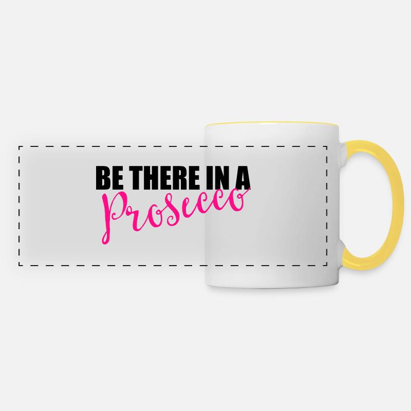 Be there in a prosecco - Panoramic Mug - white/yellow