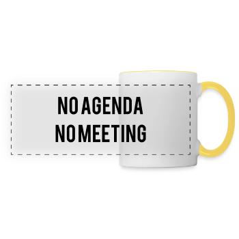 No Agenda No Meeting - Panoramic Mug - white/yellow - Front