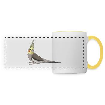 calopsitte - Mug panoramique contrasté et blanc - blanc/jaune - Devant
