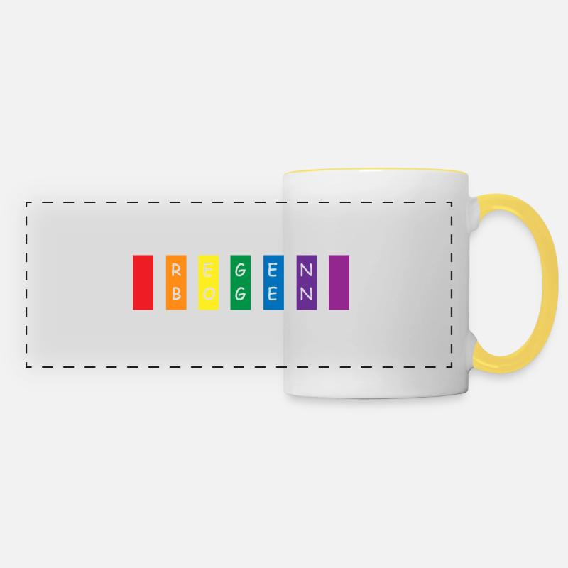 rainbow - Panoramic Mug - white/yellow