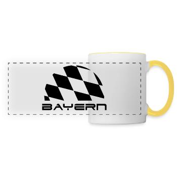 Bavaria flag font - Panoramic Mug - white/yellow - Front