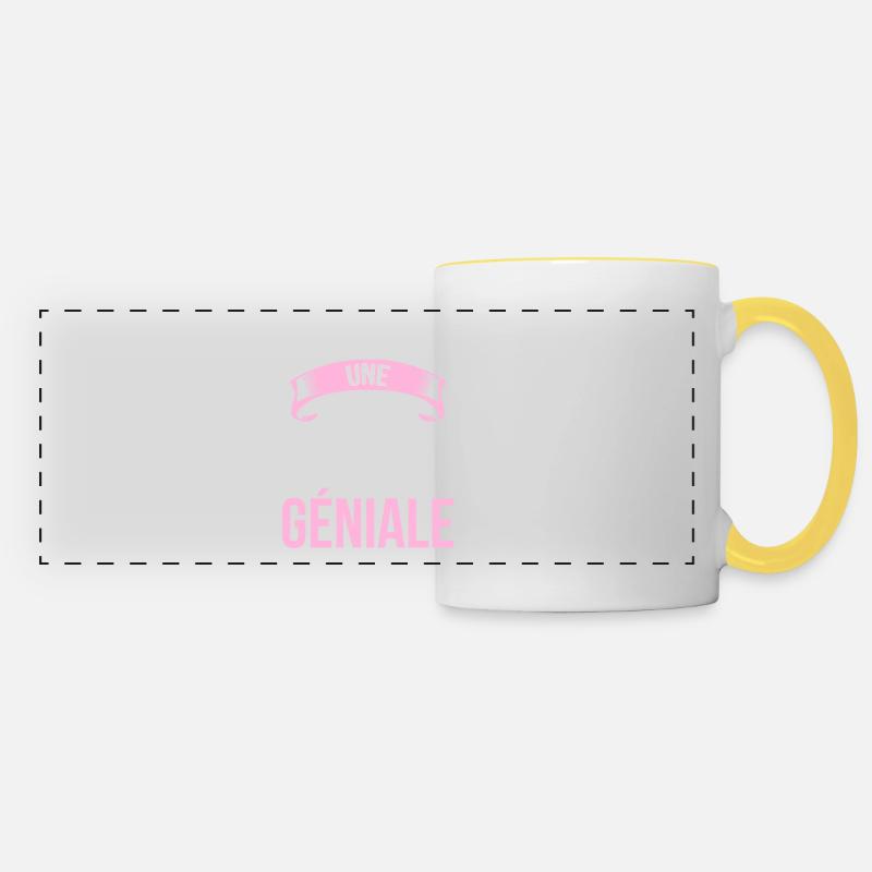 je suis une Cambodgienne - Mug panoramique contrasté et blanc - blanc/jaune