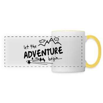Let the Adventure begin - Panoramic Mug - white/yellow - Front
