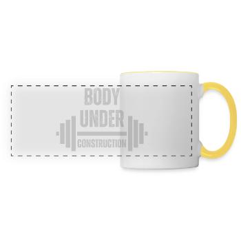 Body Under Construction - Panoramic Mug - white/yellow - Front