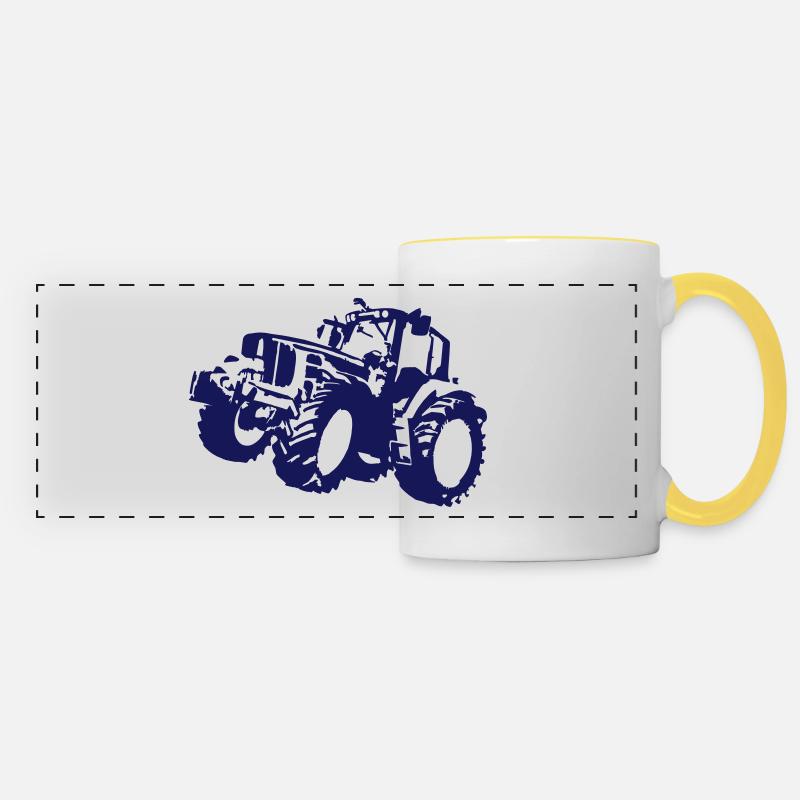tractor - Panoramic Mug - white/yellow