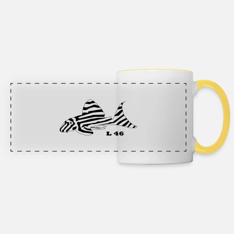 L46 logo - Panoramic Mug - white/yellow