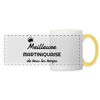 Martinique / 972 / Martiniquais / Martiniquaise - Mug panoramique contrasté et blanc - blanc/jaune - Devant