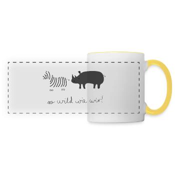 So Wild wie wir (Nashorn & Zebra) - Panoramatasse - Weiß/Gelb - Vorne