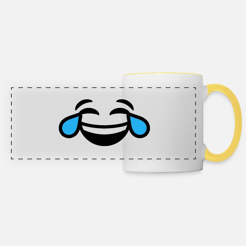 laughter - Panoramic Mug - white/yellow
