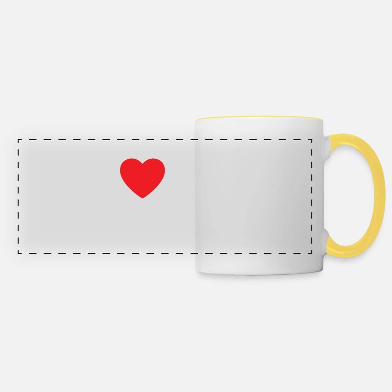 I Love My Girlfriend - Panoramic Mug - white/yellow