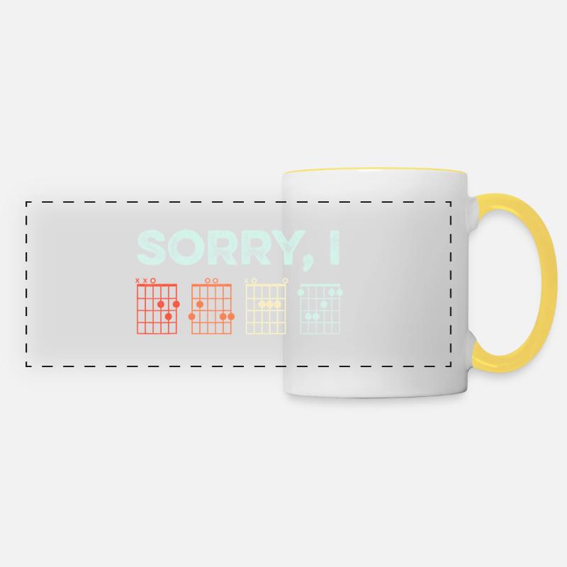Sorry I DGAF Hidden Message Guitar Chords Music - Panoramic Mug - white/yellow