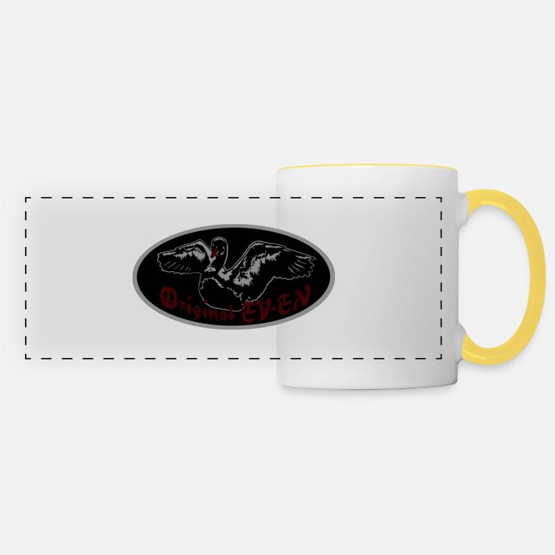 Logo Schwan 2 - Panoramatasse - Weiß/Gelb